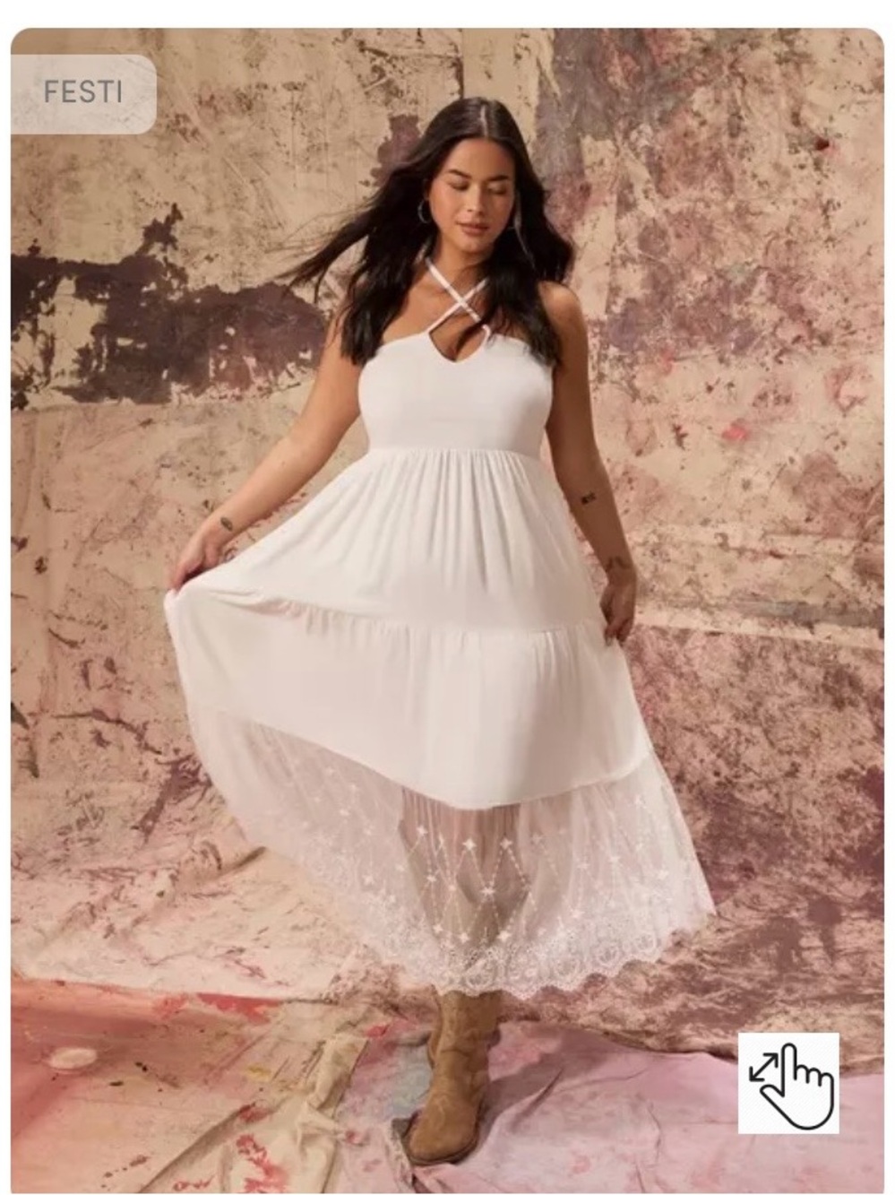 NWT White Crisscross Tiered Maxi Dress from Torrid women’s size 0 12